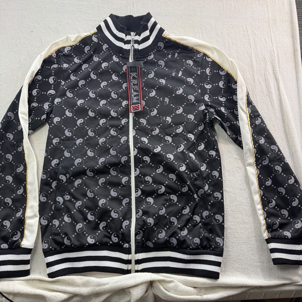 K.R.E.A.M Jacket with Spade Design Unisex Black and White Yin Yang NWT Small.